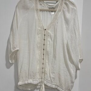 Elegant White Button-Down Women's Top